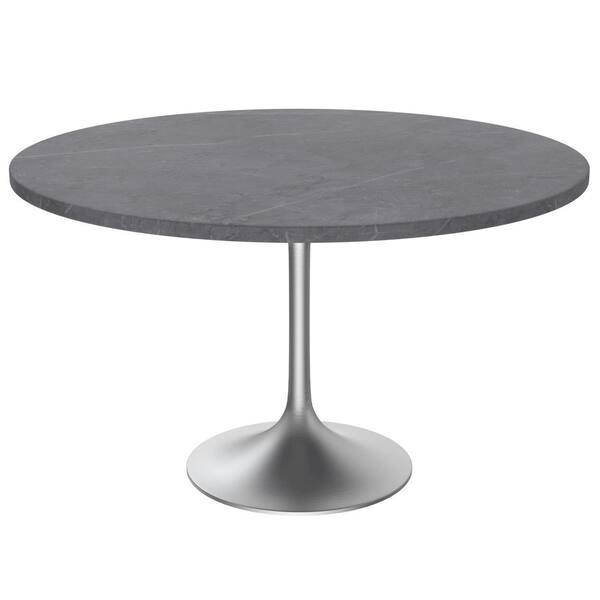 Leisuremod Verve Modern 48 Round Dining Table With Sintered Stone ... throughout