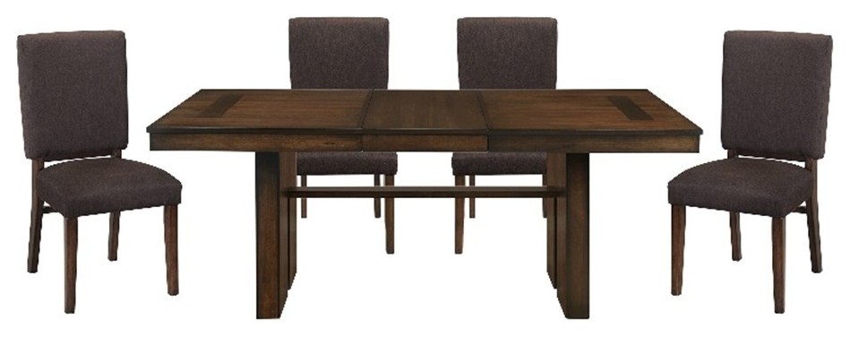 Lexicon 5-Piece Contemporary Wood And Mdf Board Dining Set In Walnut ... with regard to