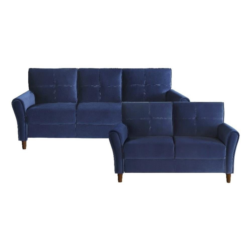 Lexicon Dunleith 2-Piece Solid Wood And Velvet Upholstered Sofa Set In ... inside