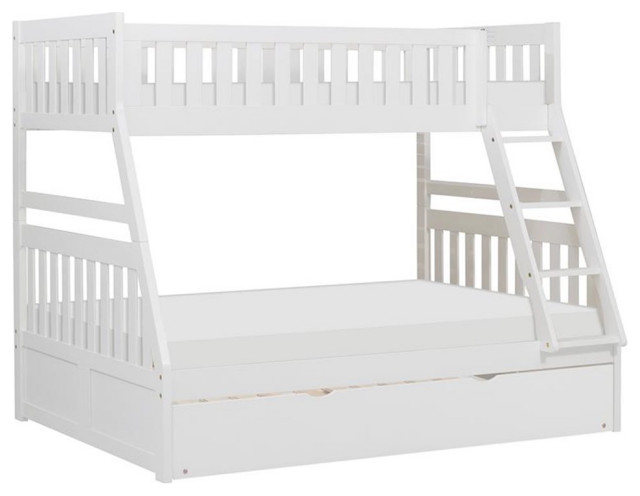 Lexicon Galen Transitional Wood Twin Over Full Bunk Bed With Trundle In ... throughout