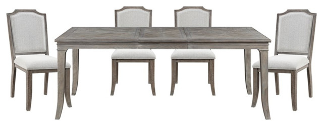 Lexicon Garner 5-Piece Wood Dining Set In Brown Gray With Upholstery ... pertaining to