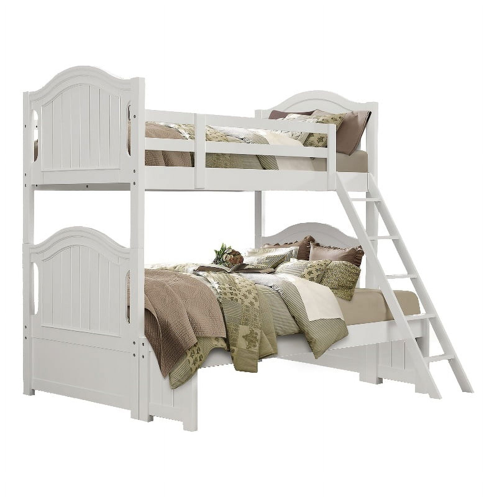 Lexicon Traditional Wood And Mdf Board Twin/Full Bunk Bed In White ... intended for Creating a Dream Space The Lexicon Galen Bunk Bed in White