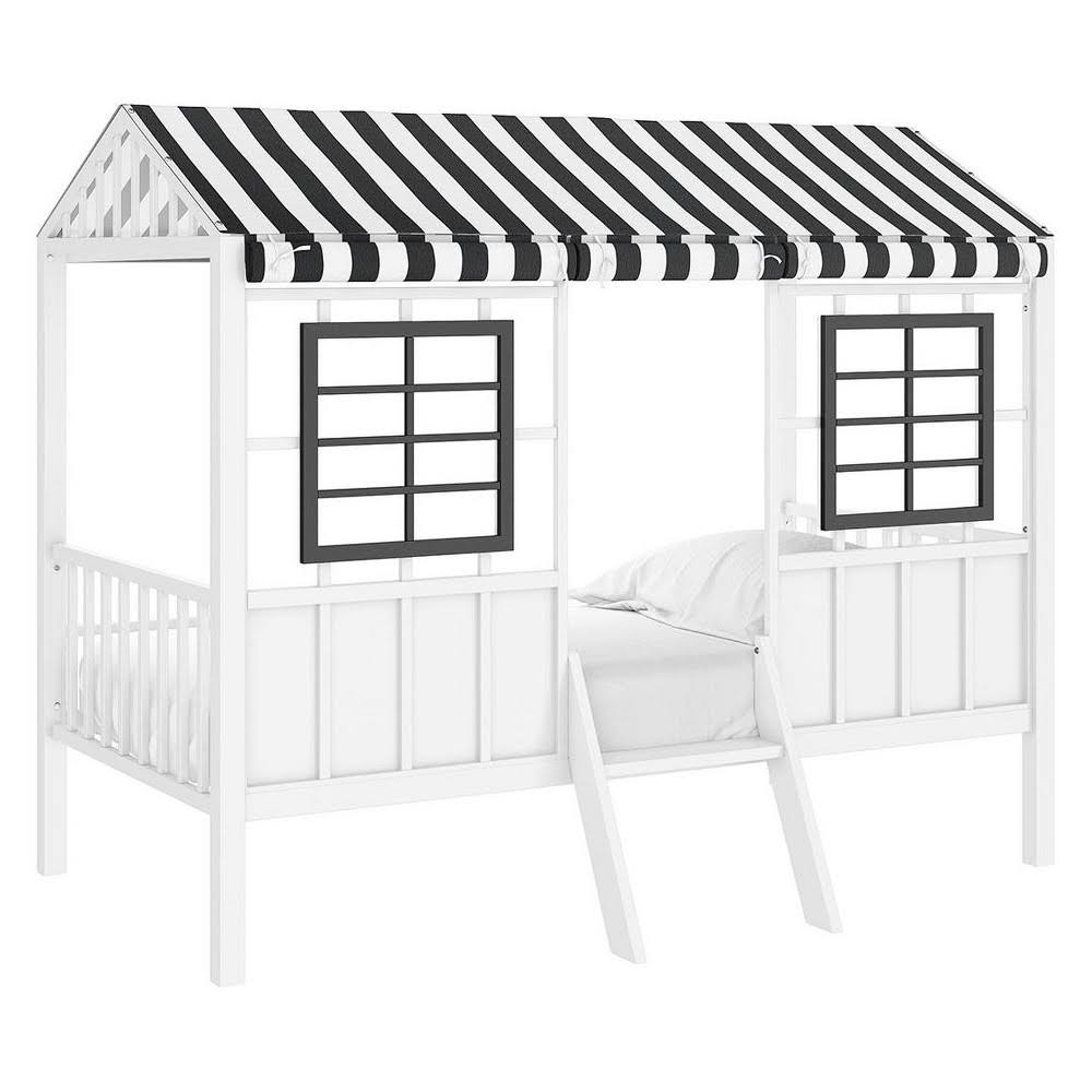 Little Seeds Rowan Valley Forest Loft Bed, Black/White, Twin - Ritoyou pertaining to