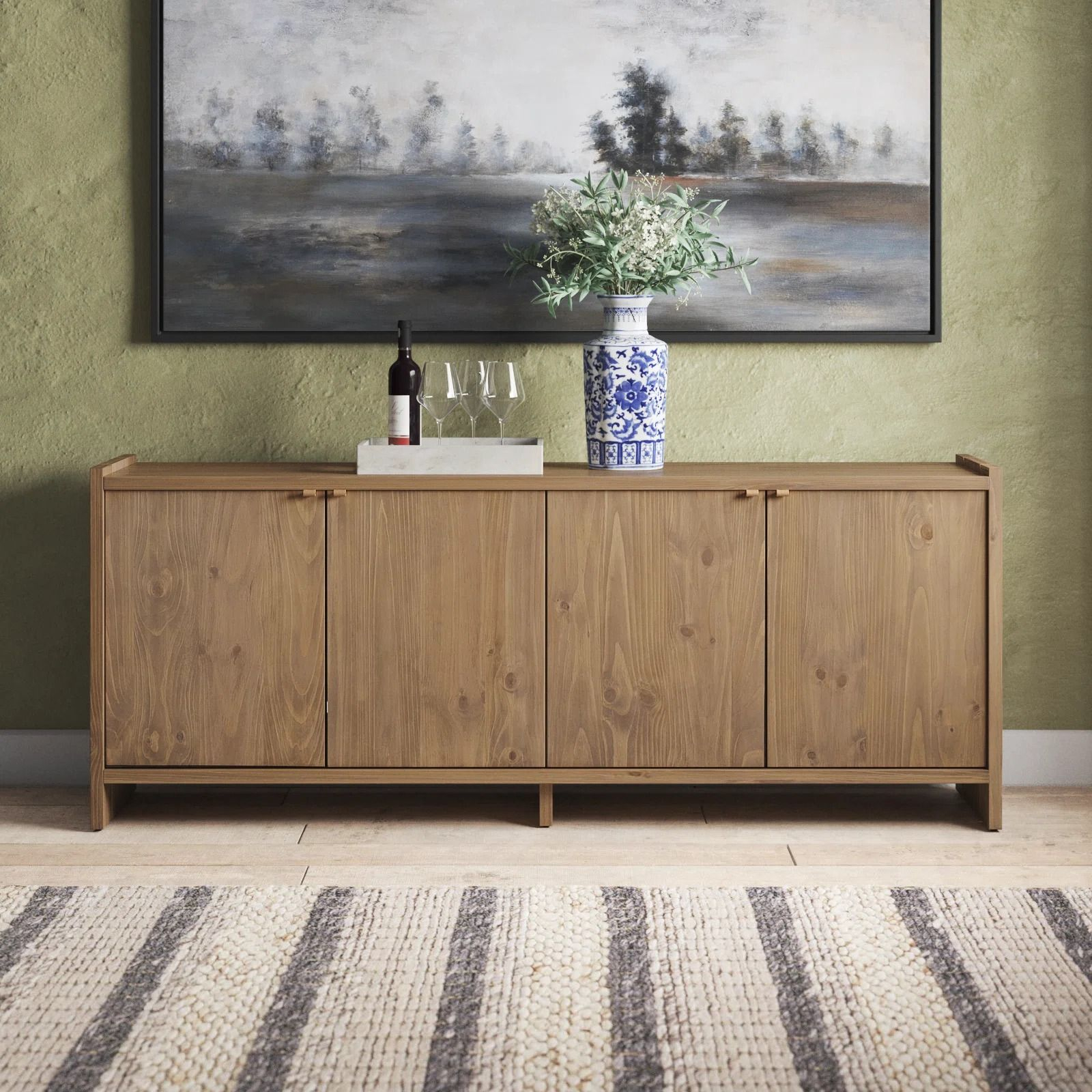 Loats 78'' Sideboard | Birch Lane | Solid Wood Sideboard, Wood ... intended for Tips for Styling and Caring for Your Pine Wood Sideboard