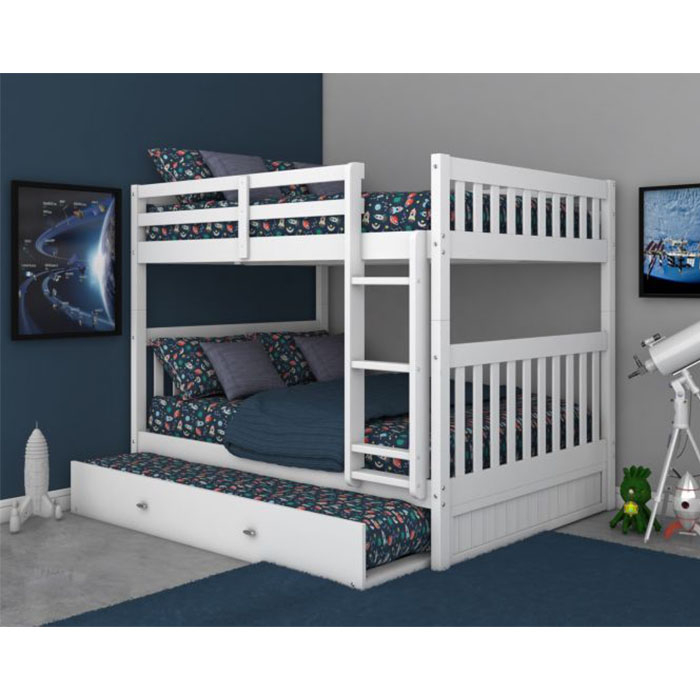 Low White Nickel Full Over Full Mission Bunk Bed- Bunk Bed Buy with Beyond the Basics Choosing the Best Mission Bunk Bed with a Trundle for Your Family