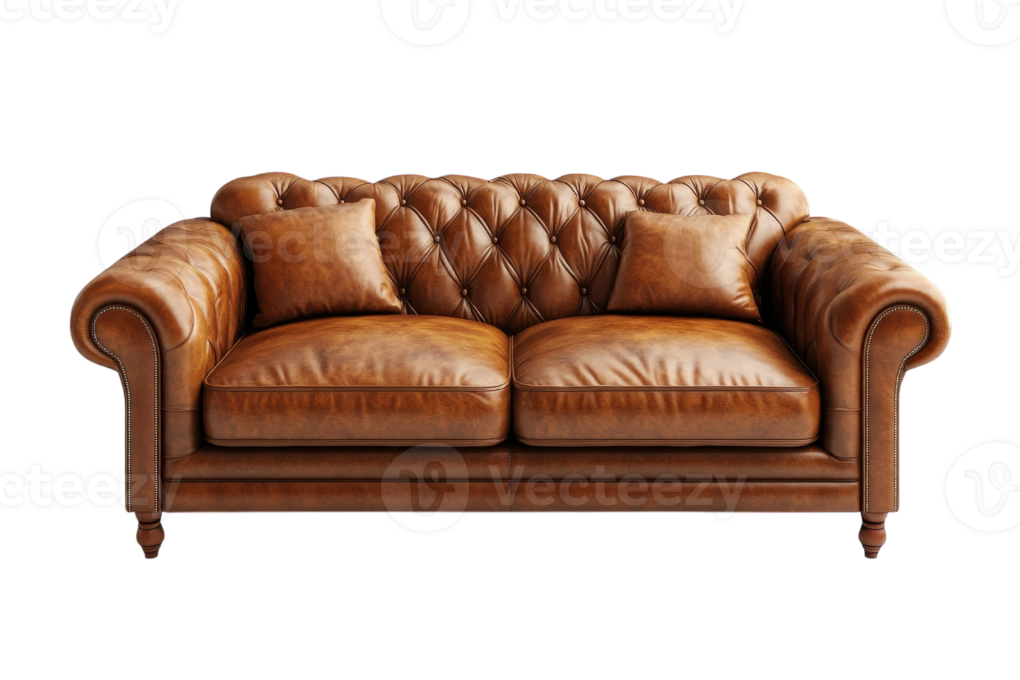 Luxurious Brown Leather Chesterfield Sofa In Modern Interior Setting ... pertaining to