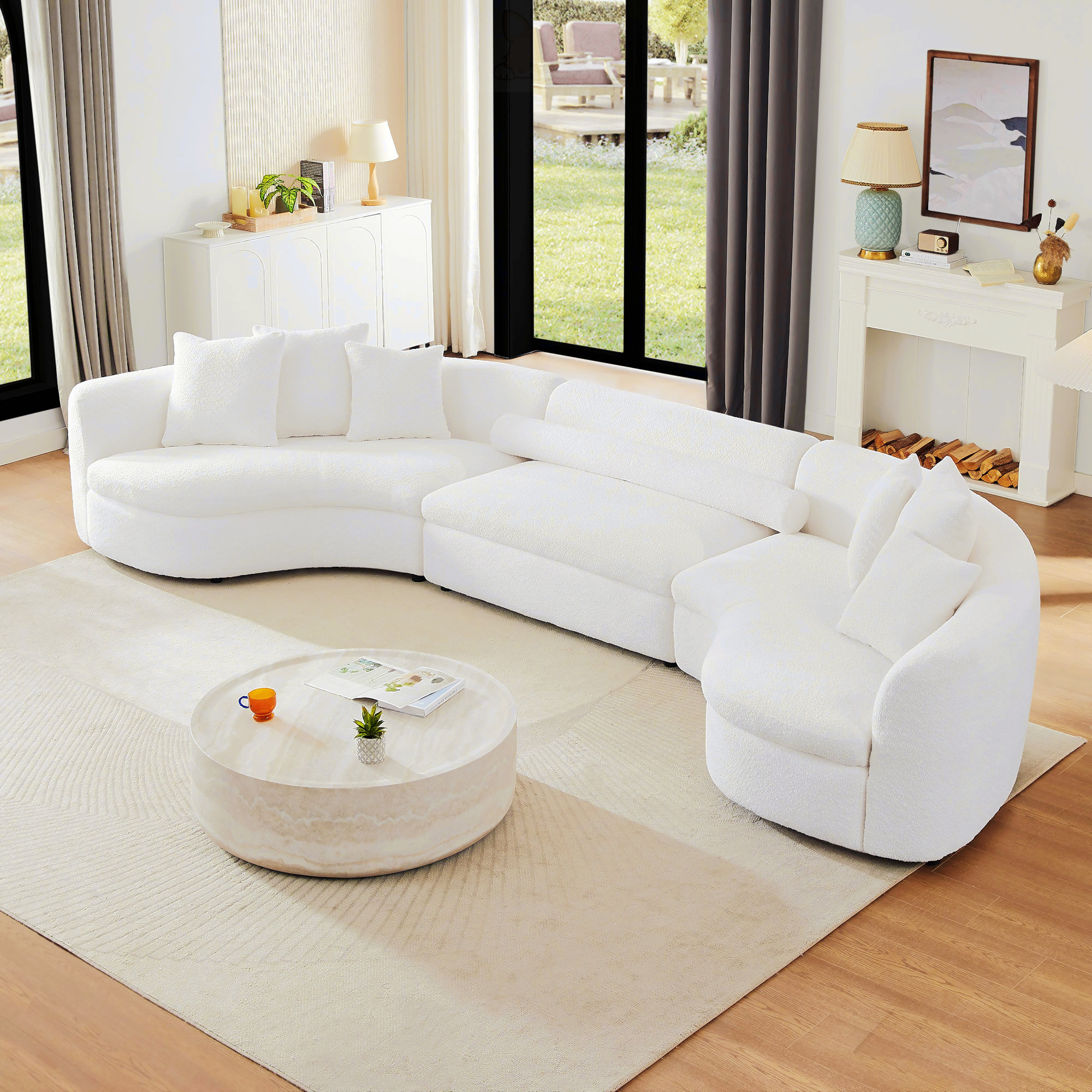Mama Oversized Modern 3 Pieces Upholstered Sofa Ultimate Comfort 6-8 ... with regard to