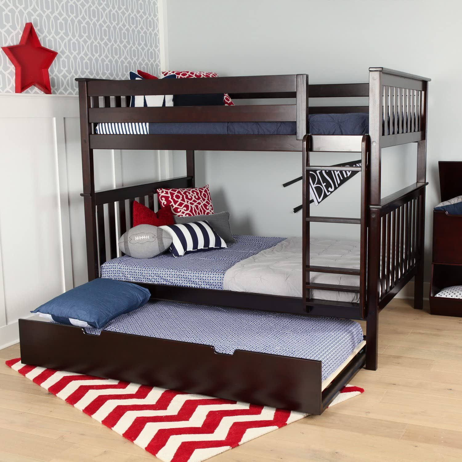 Max &Amp; Lily - Full Over Full Bunk Bed - Trundle - Espresso throughout Understanding the Benefits of a Full over Full Bunk Bed with Trundle