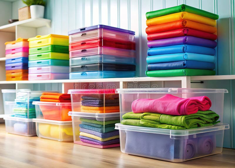 Maximize Your Space With Stackable Plastic Storage Bins For Clothes ... with Maximizing Your Space with Green Double Stack Rainbow Lockers