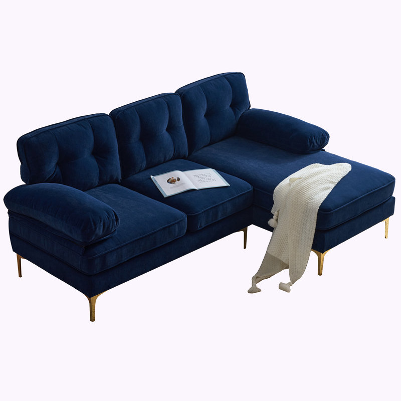 Mercer41 Meganmarie 83'' Velvet Sofa Chaise | Wayfair regarding Unveiling the Comfort and Style of the Lexicon Phelps Velvet Sofa Chaise