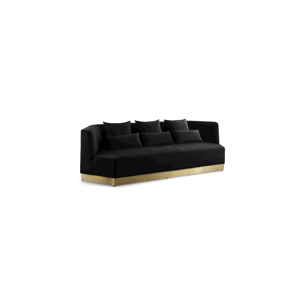 Meridian Furniture Marquis Black Velvet Sofa - Walmart.com with regard to