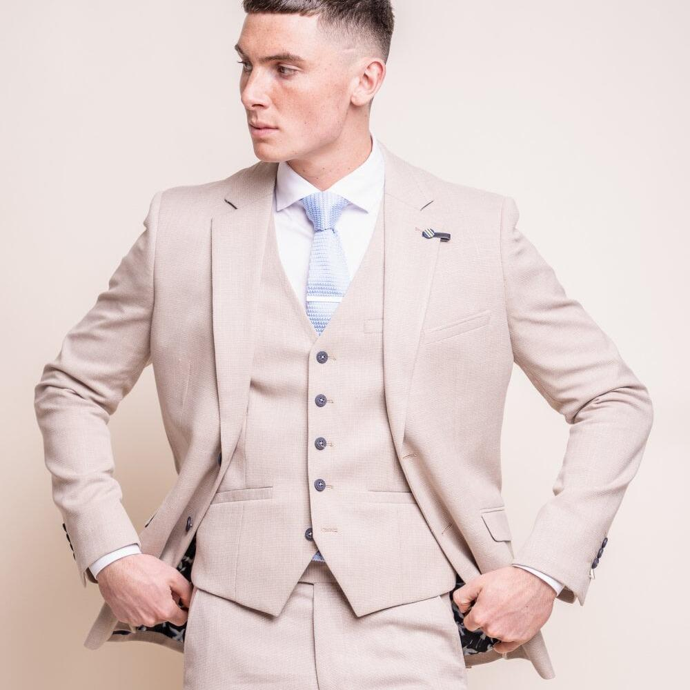 Miami Beige 3 Piece Suit for