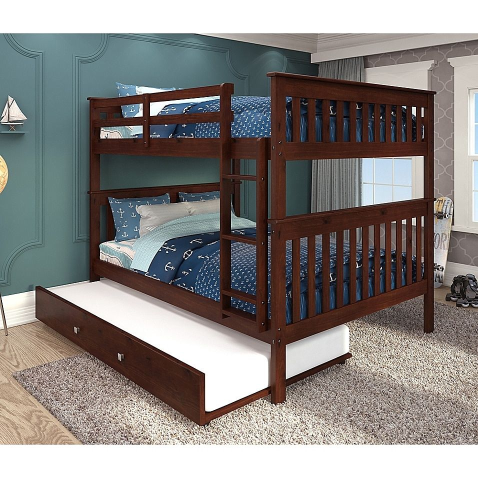 Mission Full Over Full Bunk Bed With Trundle In White | Buybuy Baby ... intended for