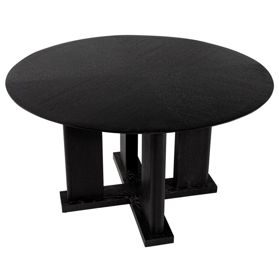 Modern Oak Round Dining Table At 1Stdibs within