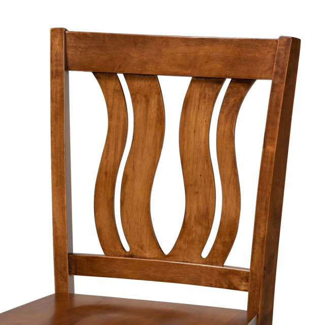 Modern Walnut Brown Finished Wood 2-Piece Counter Stool Set ... pertaining to The Timeless Appeal of Walnut Brown Finished Wood Bar Stools