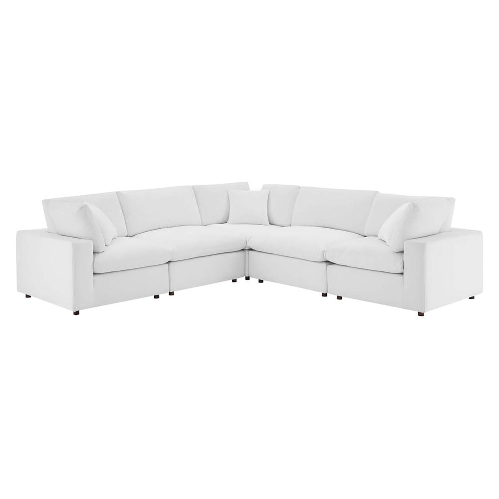 "Modway Commix Upholstered 119"" 5-Piece Performance Velvet Sectional ... intended for The Ultimate Guide to Caring for Your Modway Commix Performance Velvet Sofa