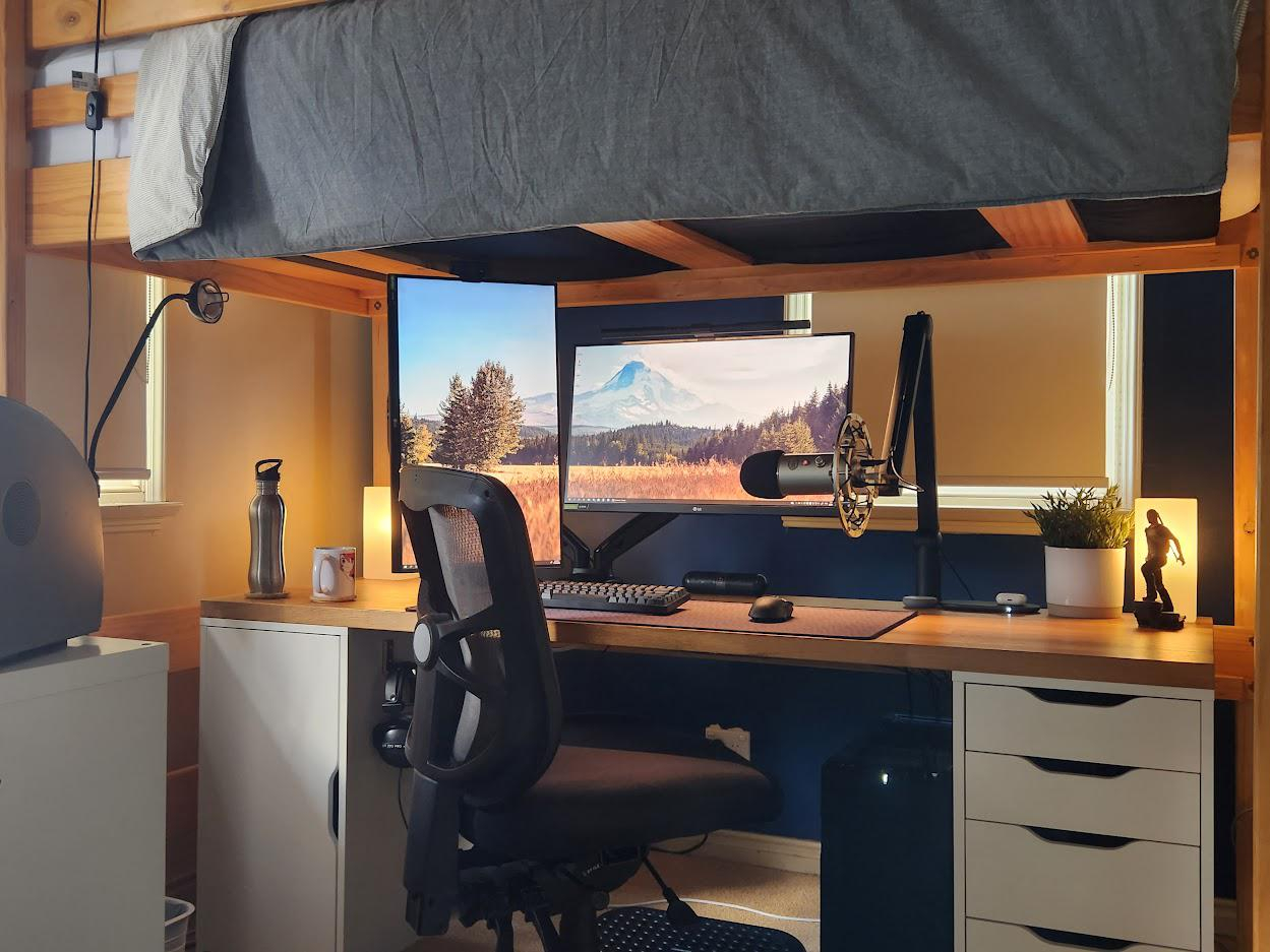 My Loft Bed Setup : R/Battlestations inside Maximizing Space and Style with the Grayl Finish Loft Bed
