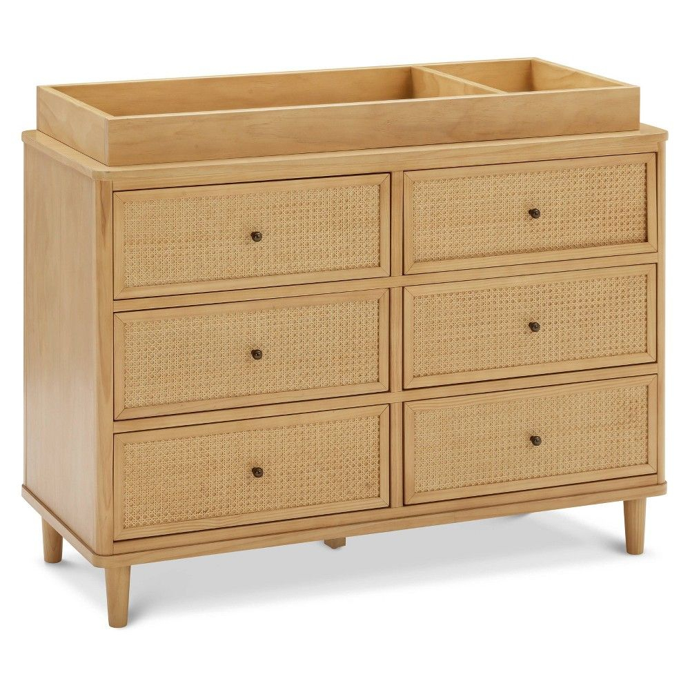 Namesake Marin With Cane 6 Drawer Assembled Dresser - Honey And Honey ... pertaining to