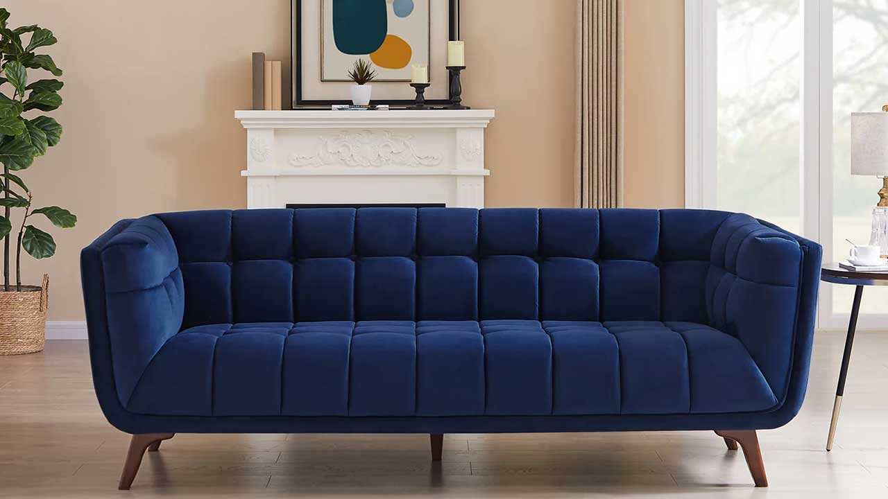 Navy Blue Sofa Couches Amazon.com: Classic Living Room Nails Sofa Navy pertaining to