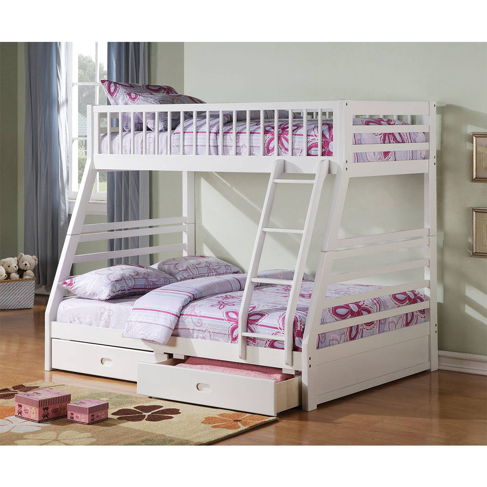 New Acme Jason Twin-Over-Full Size Bunk Bed Frame With 2 Storage ... in