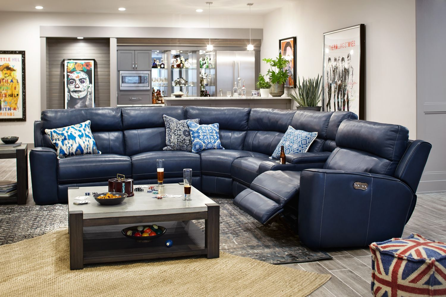 Newport Collection | Sectional Sofa With Recliner, Living Room Leather ... throughout