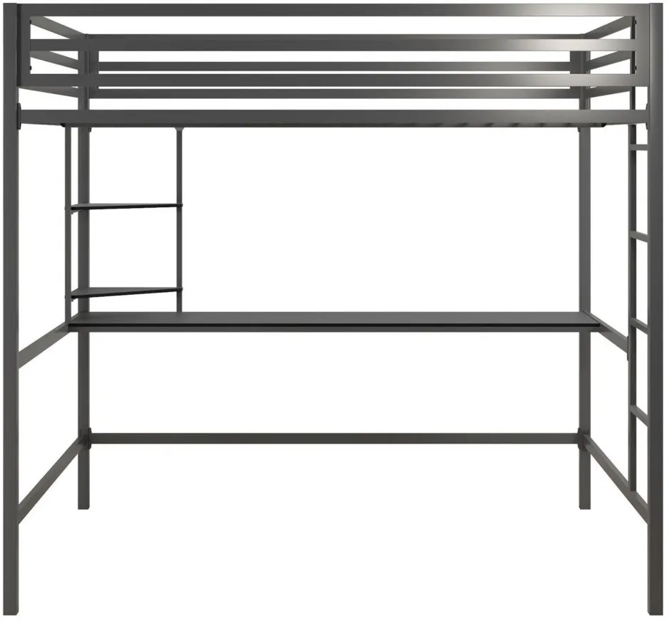 Novogratz Maxwell Loft Bed With Desk & Shelves with regard to