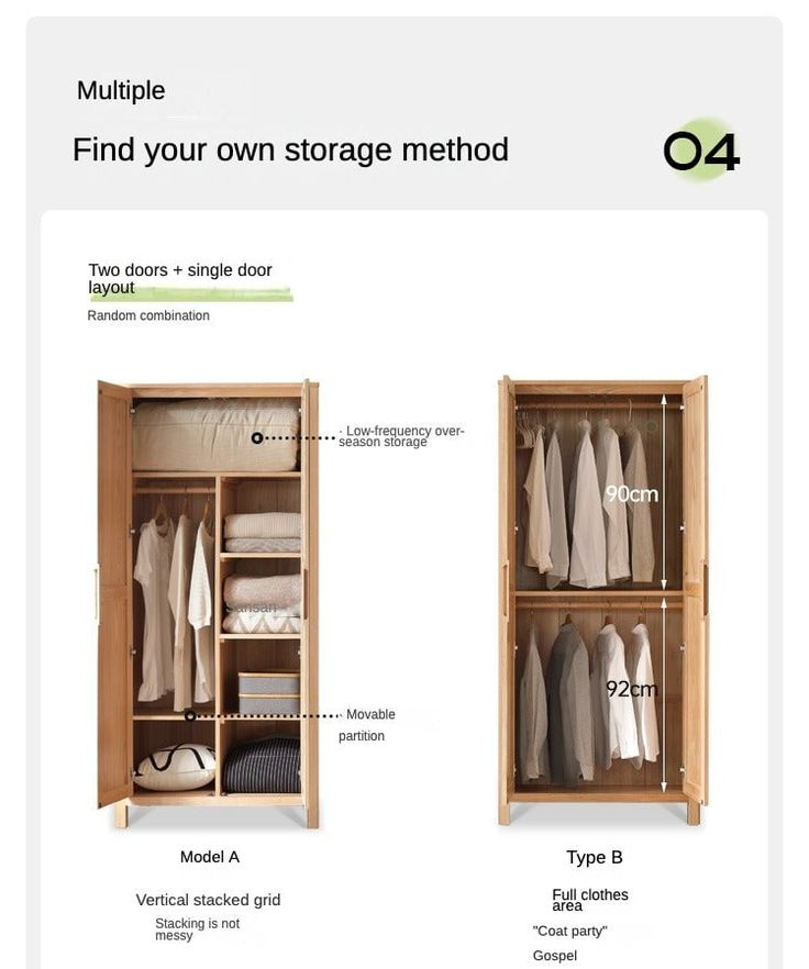 Oak Solid Wood Combined Wardrobe: | Solid Wood, Solid Wood Wardrobes ... with regard to