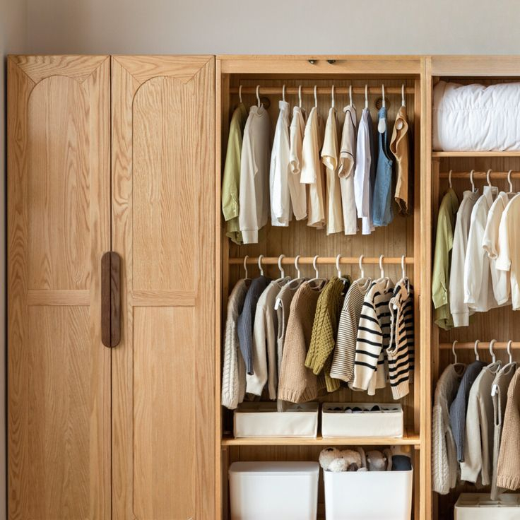 Oak Solid Wood Kid's Wardrobe - | Bedroom Storage Cabinets, Wardrobe ... for Discovering the Enduring Charm of Oak Solid Wood Kid's Wardrobes