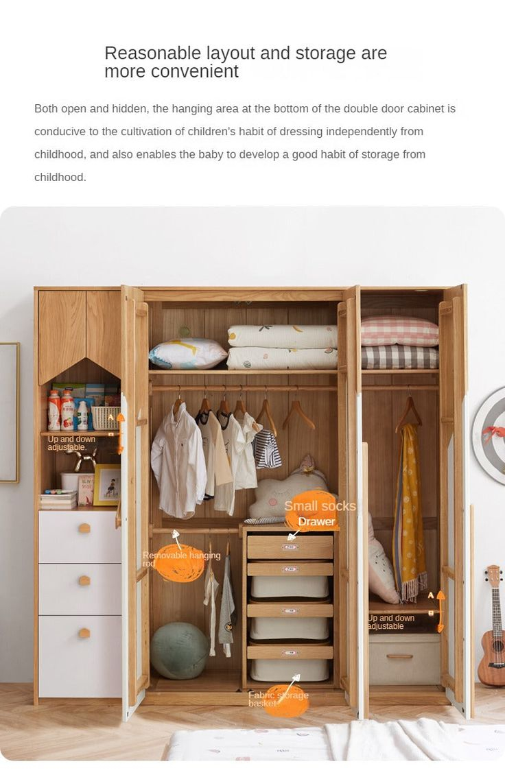 Oak Solid Wood Kids Wardrobe | Rental Furniture, Locker Bedroom ... within