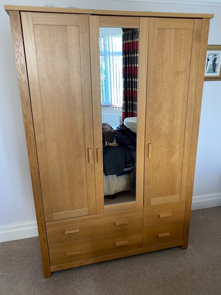 Oak Wardrobe With Mirrored Door. | In Greenisland, County Antrim | Gumtree within