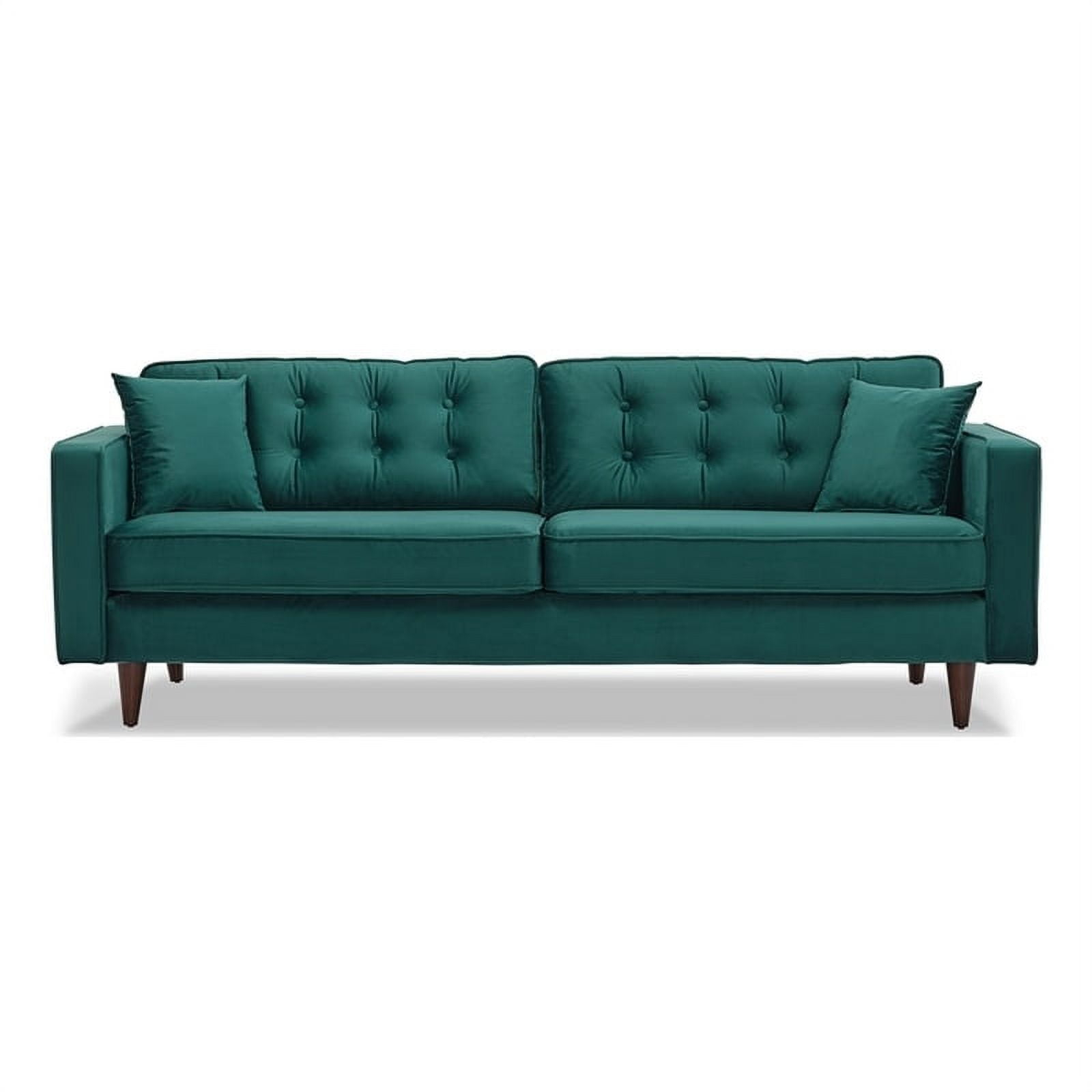 Ophelia Mid Century Modern Furniture Style Green Velvet Living Room ... in Embrace Elegance with the Owen Green Velvet Living Room Couch