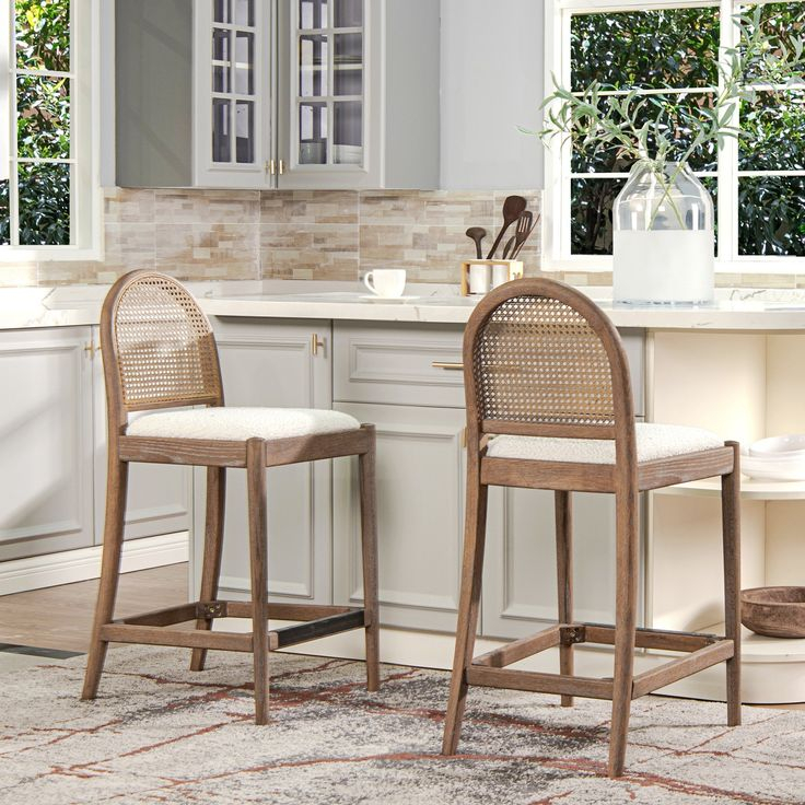 Panama Boucle Cane Rattan Counter And Bar Stool (Set Of 2) - On Sale ... throughout