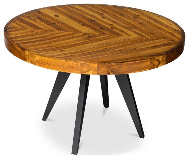 Parq Round Dining Table, Belen Kox - Industrial - Dining Tables - By ... intended for Belen Kox Explains Why Pecan is the Premier Choice for Dining Tables