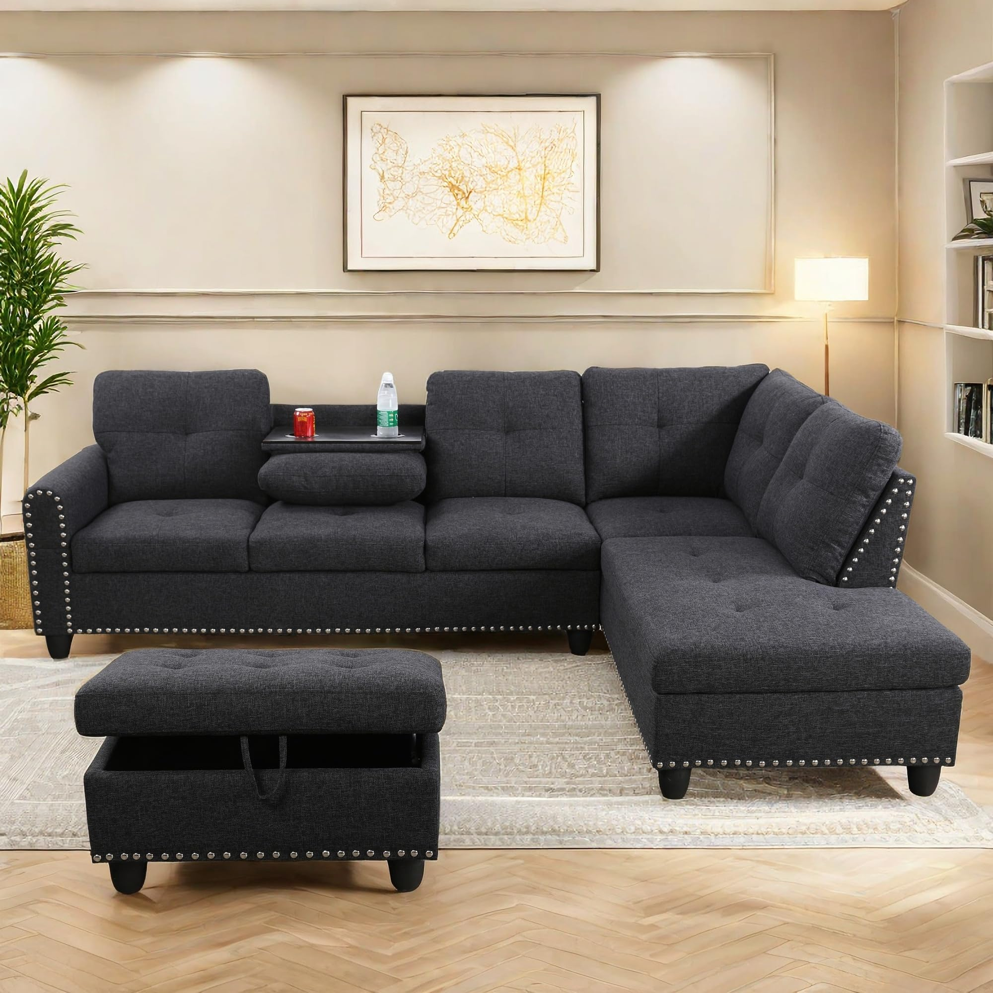 ***Partial Set***Chicfurnit L Shaped Sectional Couches, Modular ... regarding