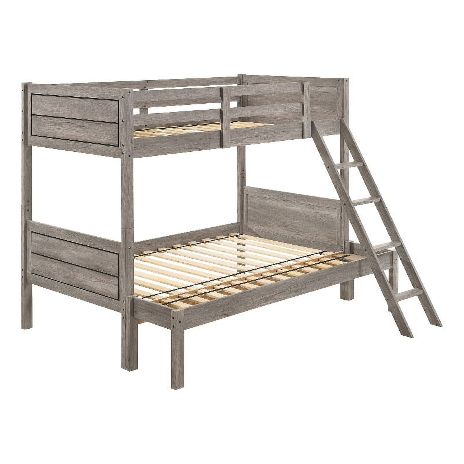 Pemberly Row 80" X 57" Twin Over Full Wood Bunk Bed In Gray Finish ... regarding