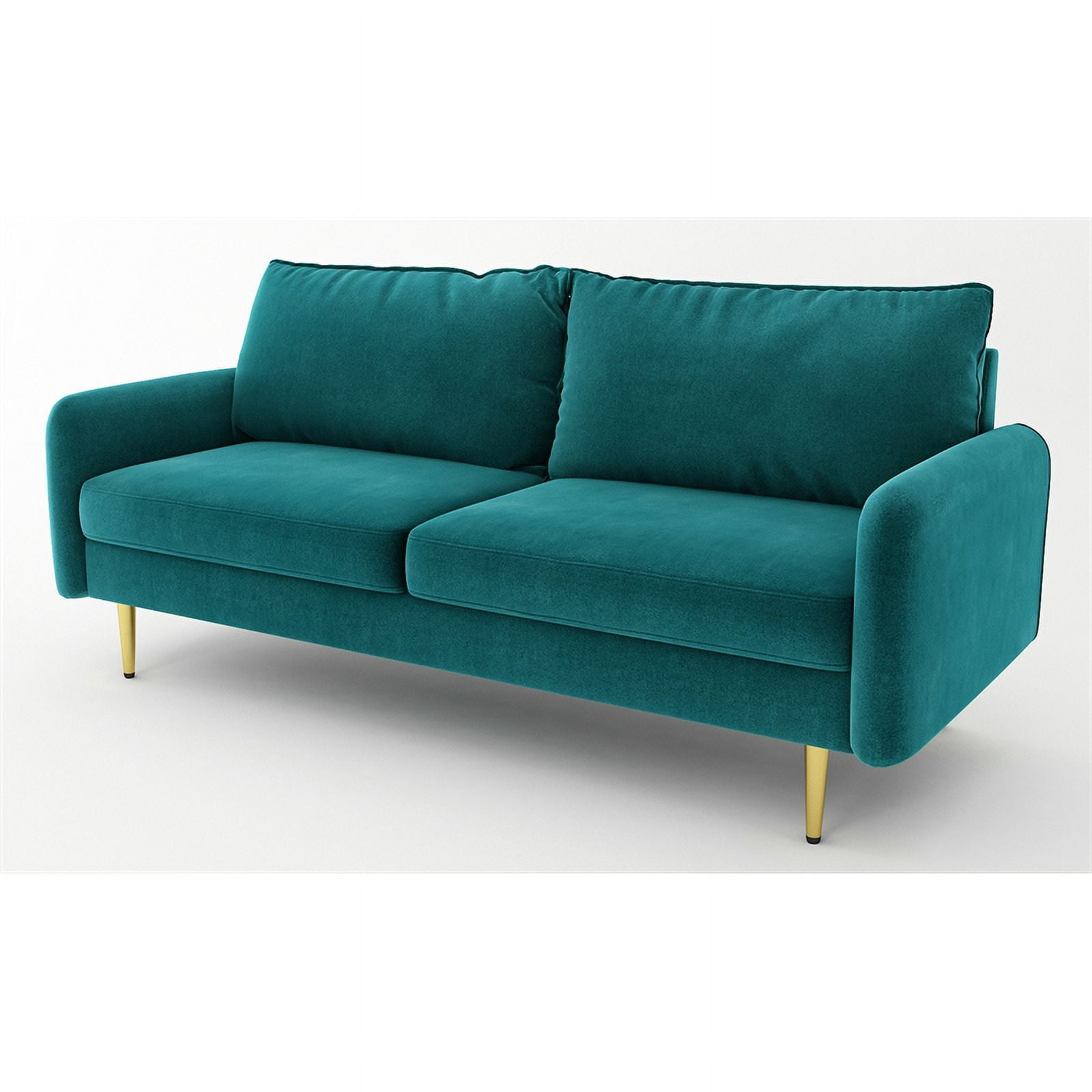 Pemberly Row Contemporary 70" Upholstered Velvet Sofa In Green ... inside
