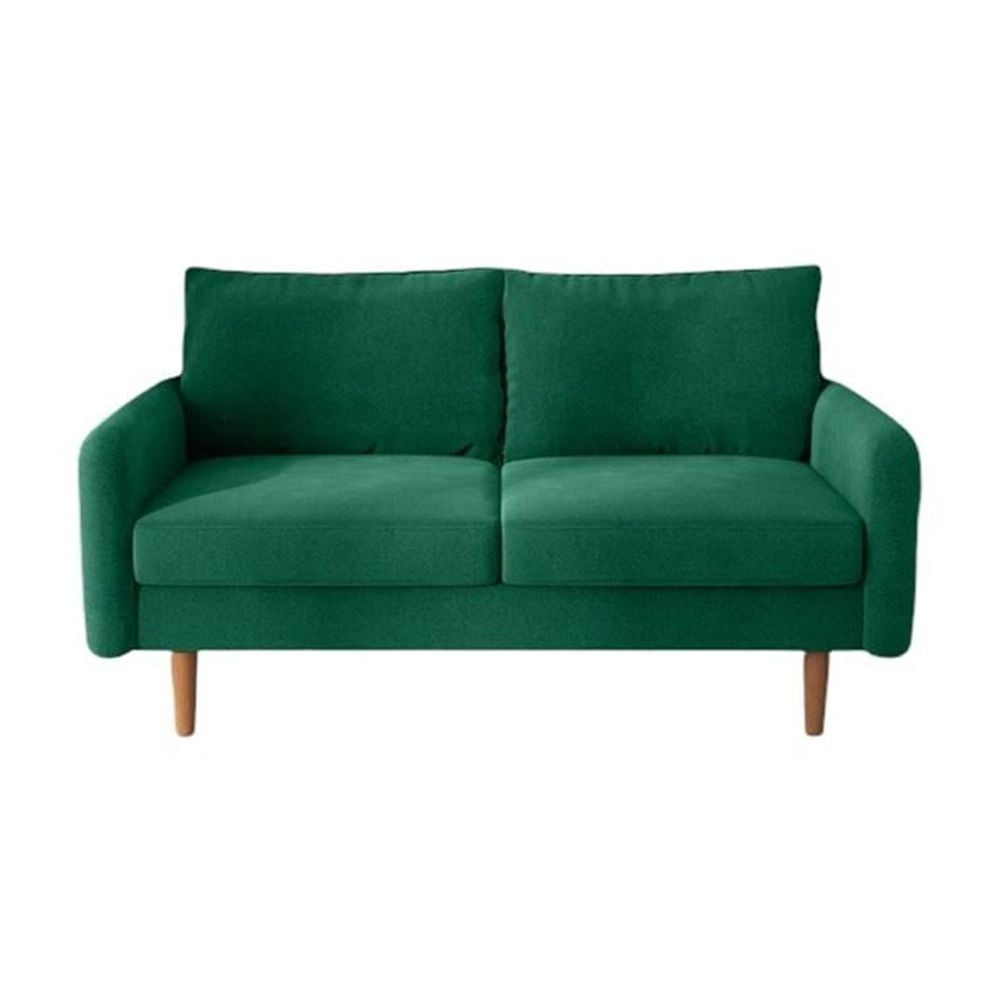 Pemberly Row Contemporary Velvet Living Room Loveseat In Green ... throughout Transforming Your Living Space with the Pemberly Row Green Velvet Sectional