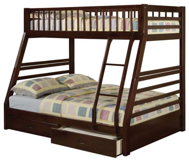 Pemberly Row Contemporary Wood Twin Over Full Storage Bunk Bed In ... with regard to A Closer Look at the Pemberly Row Transitional Bunk Bed's Design and Function