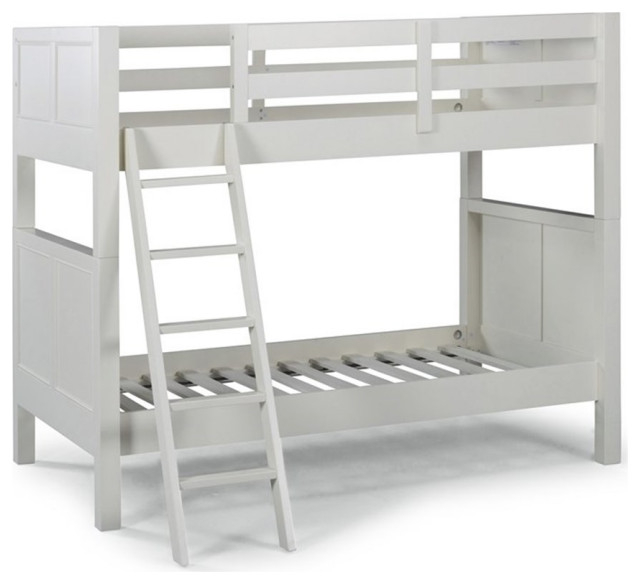 Pemberly Row Contemporary Wood Twin Over Twin Bunk Bed In Off White ... with regard to A Closer Look at the Pemberly Row Transitional Bunk Bed's Design and Function