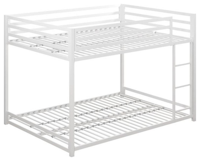 Pemberly Row Modern / Contemporary Metal Full/Full Bunk Bed In White ... in