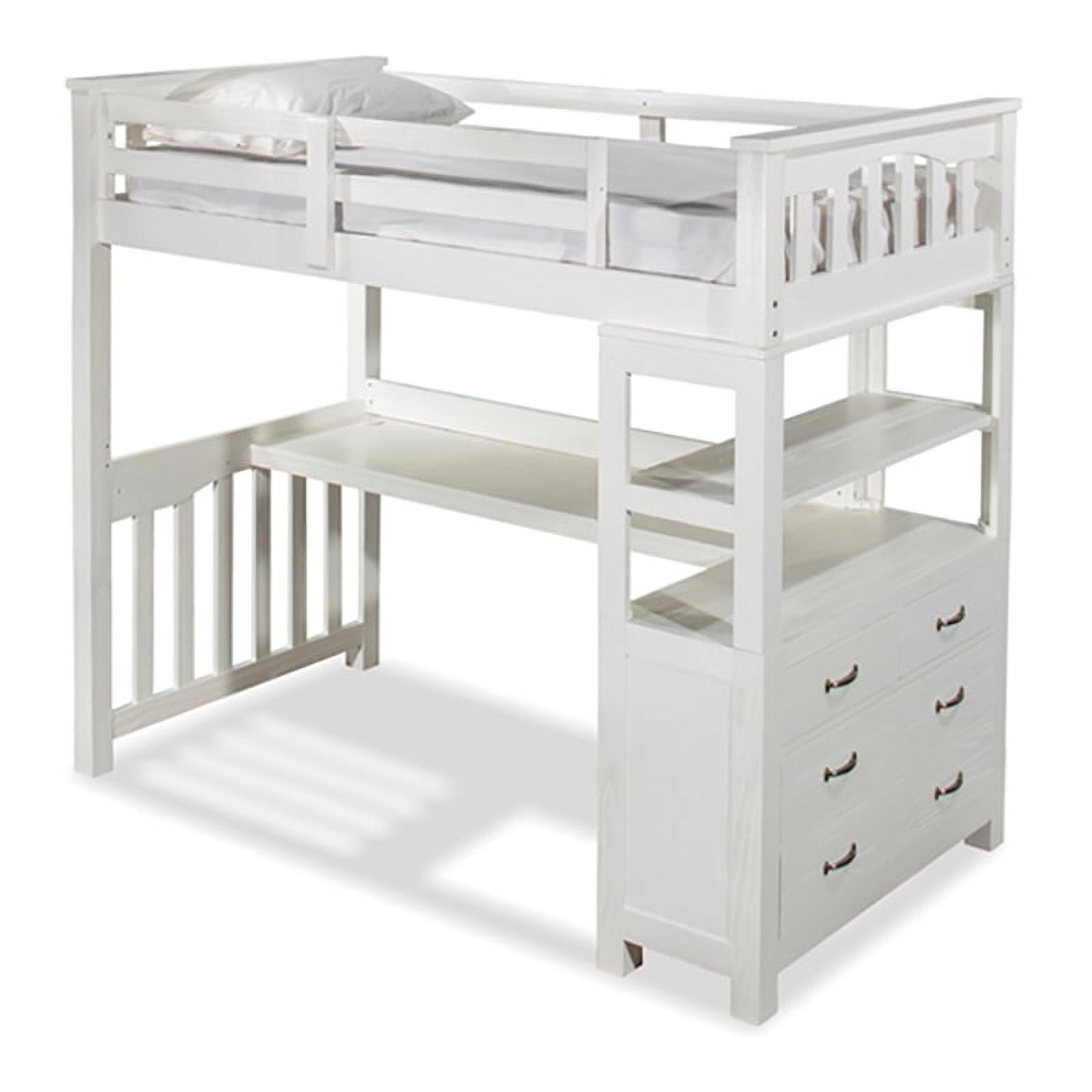 Pemberly Row Modern Solid Wood Twin Loft Bed With Desk And Dresser In ... in Creating A Functional Sleep Space The Pemberly Row Loft Bed