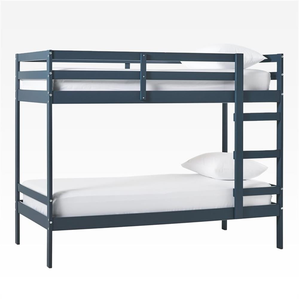 Pemberly Row Modern Solid Wood Twin Over Twin Simple Bunk Bed In ... in Creating Cozy Corners with the Pemberly Row Twin Over Twin Bunk Bed in Gray