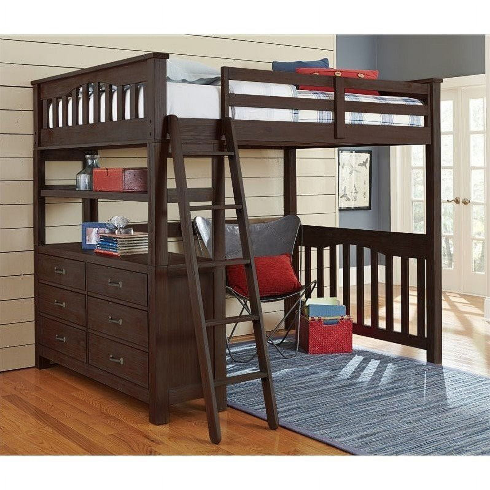 Pemberly Row Summerland Full Loft Bed In Espresso - Walmart.com for Safety and Style How the Pemberly Row Cargo Loft Bed Delivers