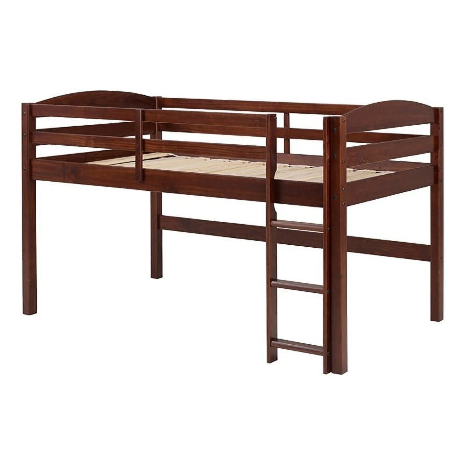 Pemberly Row Transitional Solid Wood Twin Low Loft Bed In Walnut Brown ... with regard to Safety and Style How the Pemberly Row Cargo Loft Bed Delivers