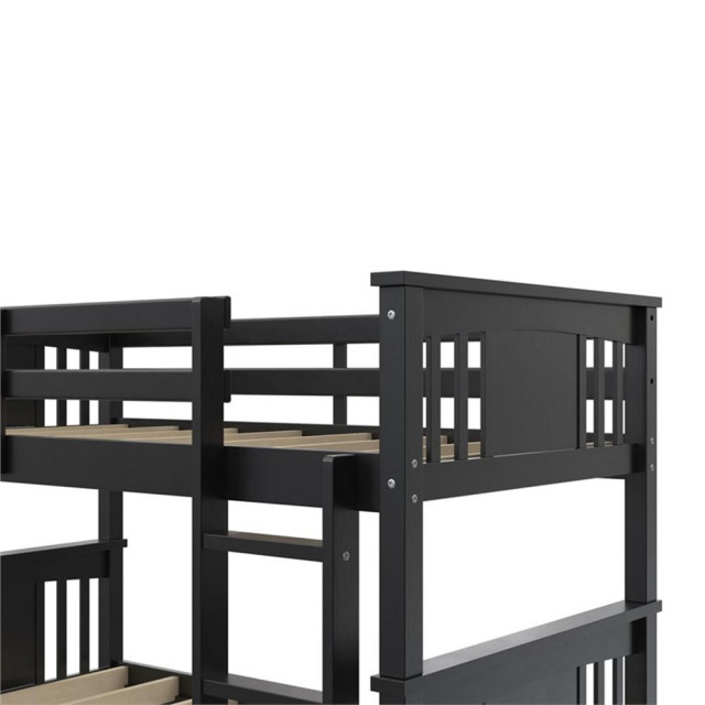 Pemberly Row Transitional Twin Over Twin Wood Bunk Bed For Kids In ... in A Closer Look at the Pemberly Row Transitional Bunk Bed's Design and Function