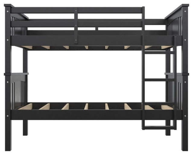 Pemberly Row Transitional Twin Over Twin Wood Bunk Bed For Kids In ... inside