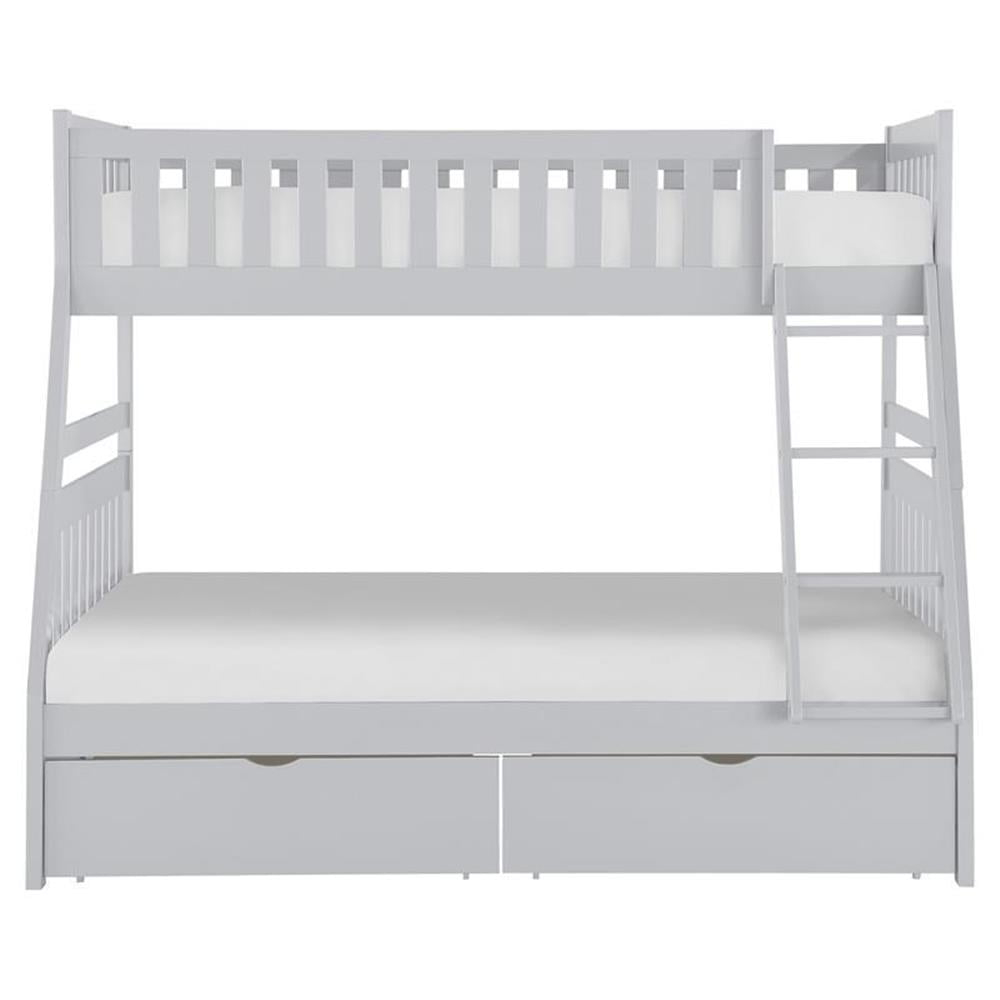Pemberly Row Transitional Wood Twin Over Full Bunk Bed With Storage Box ... within
