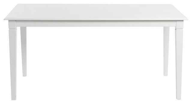 Pleasantville Rectangular Dining Table With Solid Wood Legs, White ... intended for The Enduring Appeal of Solid Wood Legs on a White Dining Table