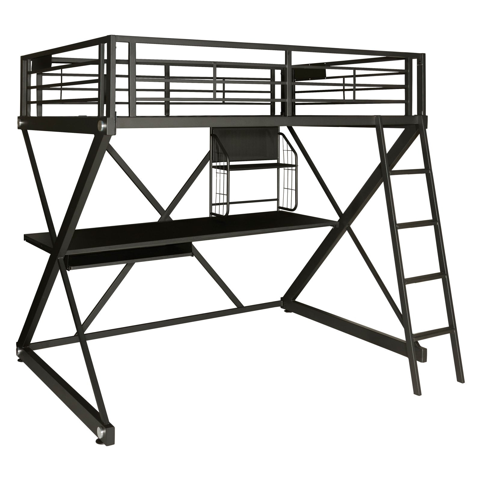 Powell Z Bedroom Full Size Study Loft Bunk Bed, Black - Walmart.com inside Choosing the Right Loft Bed Understanding the Linon Z-Bedroom Full Size