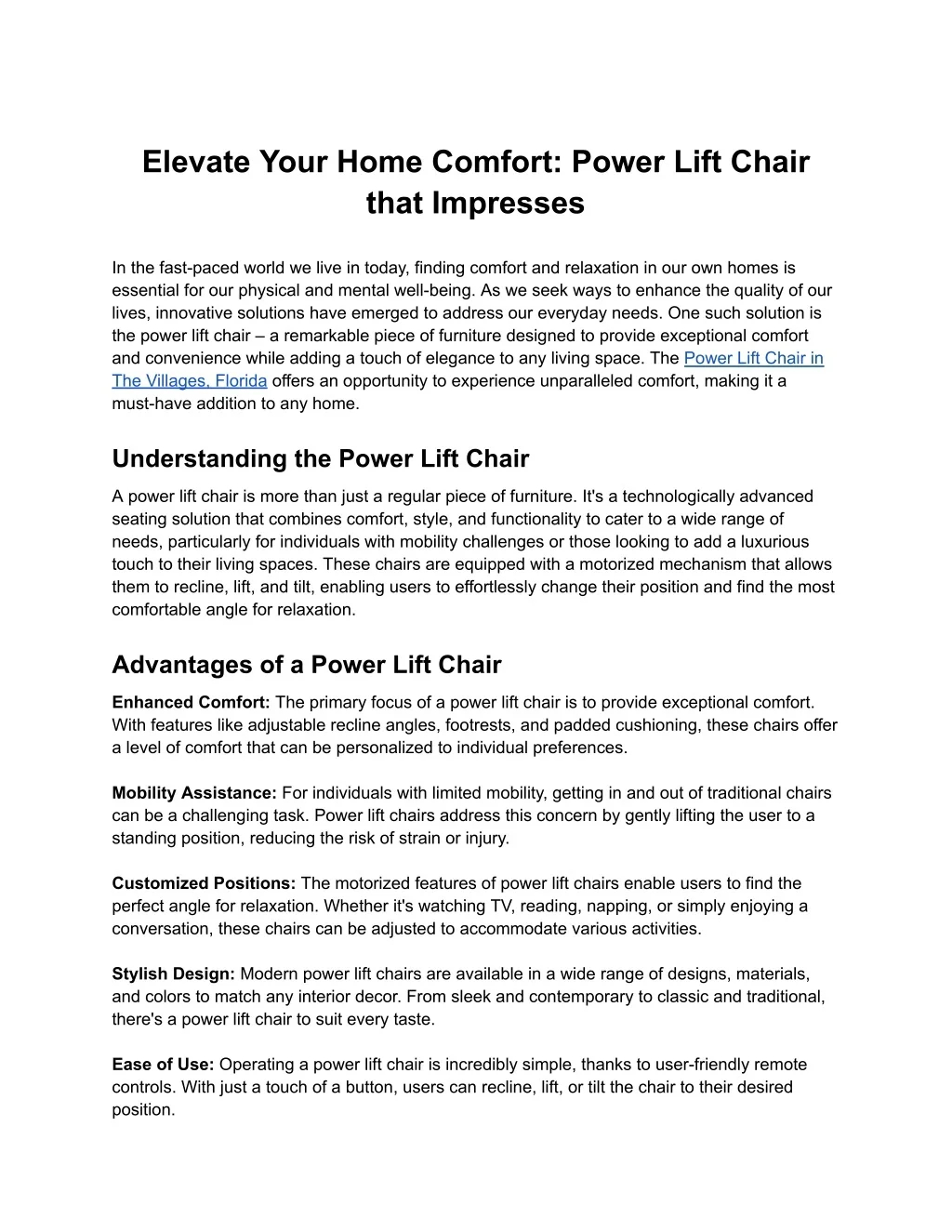 Ppt - Elevate Your Home Comfort: Power Lift Chair That Impresses ... inside
